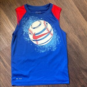 Nike Dri-Fit baseball sleeveless T-shirt size 6 blue/red/white